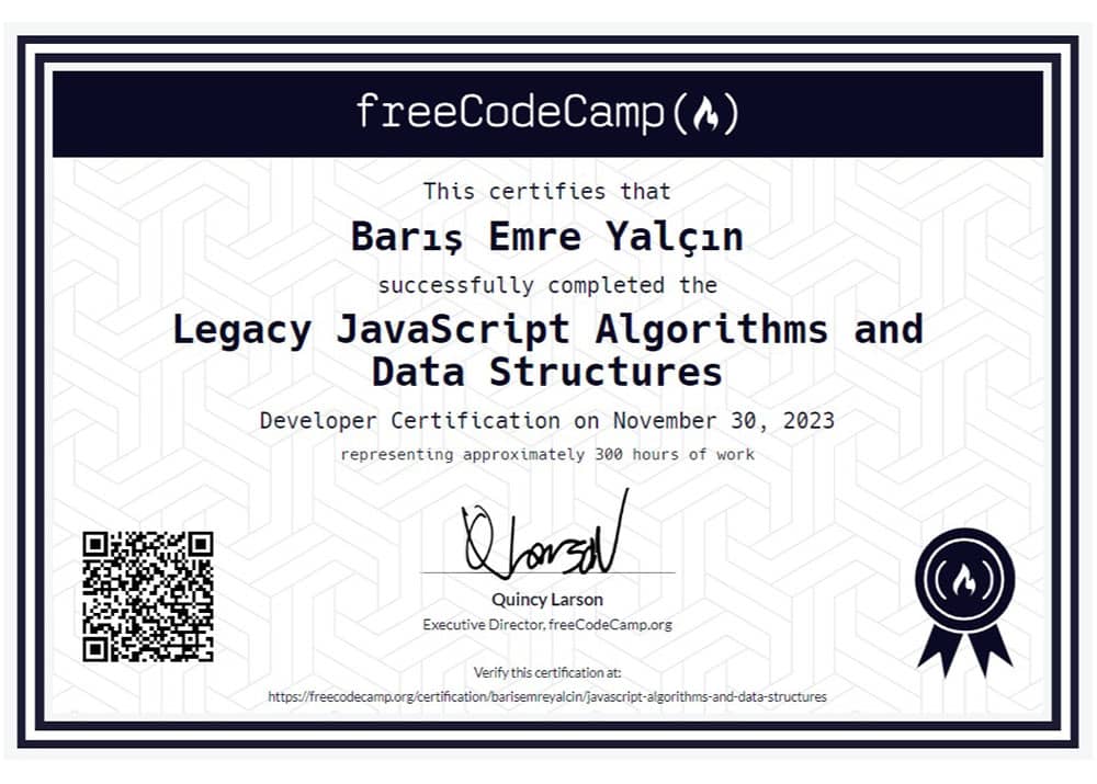 javascript algorithms and data structures certificate